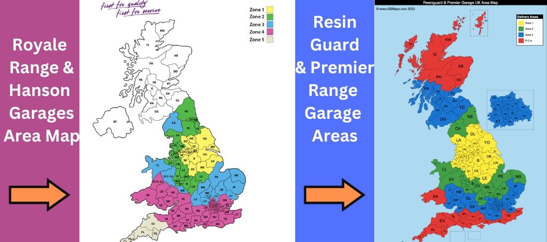 Resinguard & Hansons Delivery map